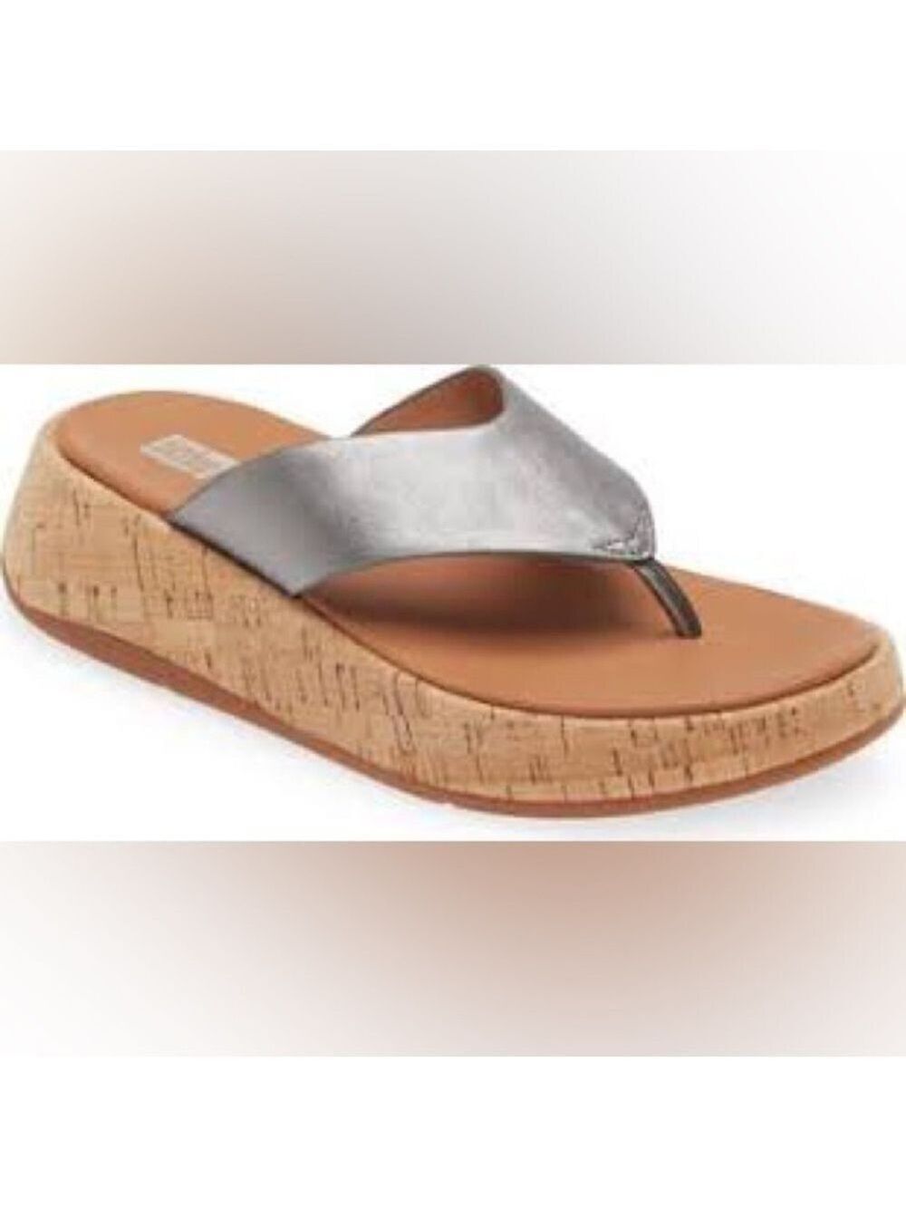 FitFlop Silver Wedge Sandals Size 8M